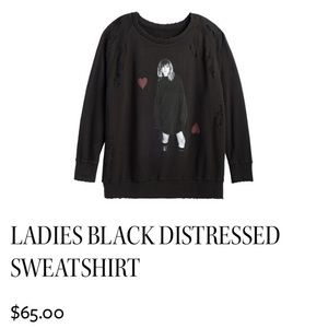 Taylor Swift Black Distressed Sweatshirt